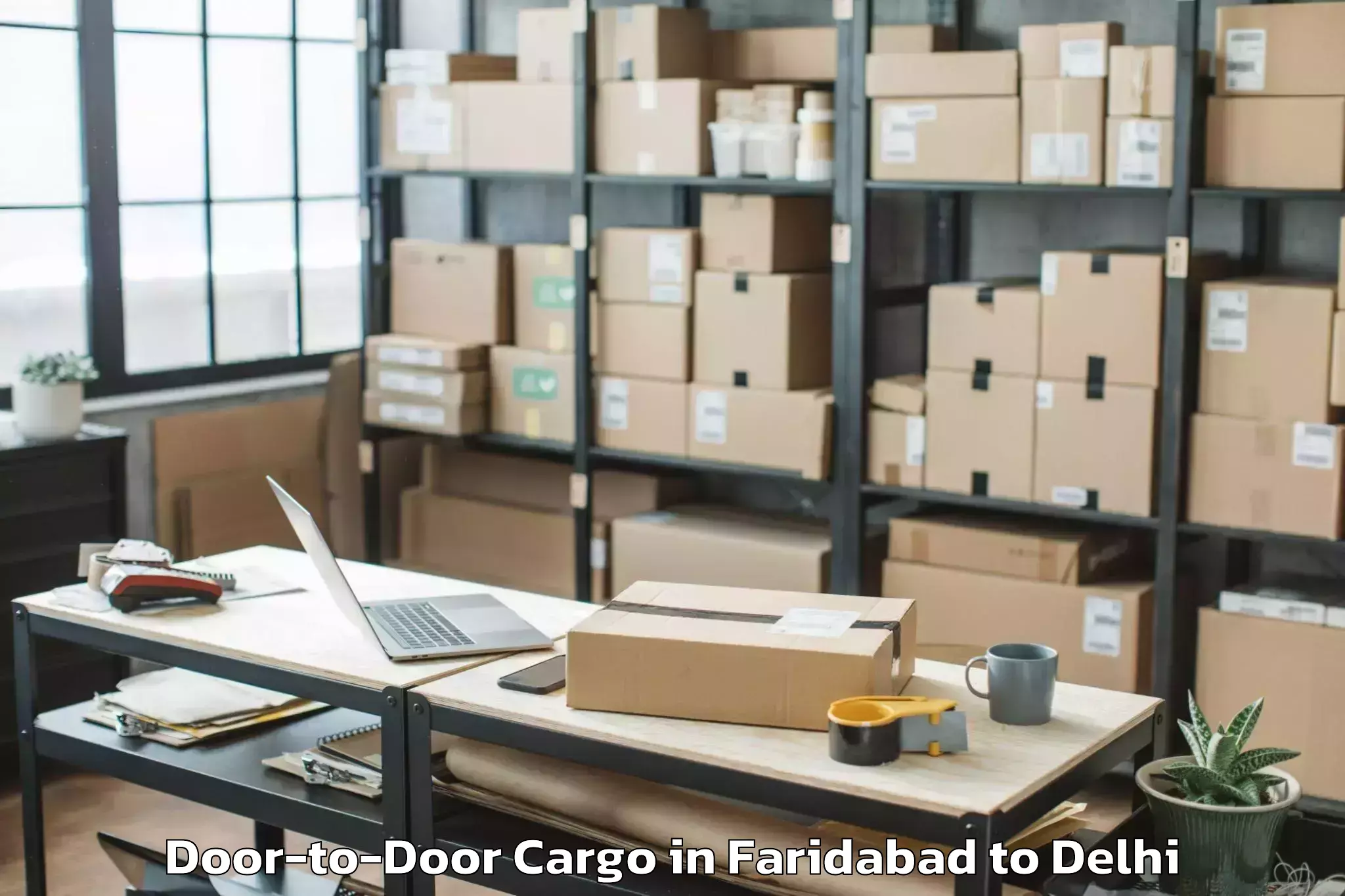 Top Faridabad to Burari Door To Door Cargo Available